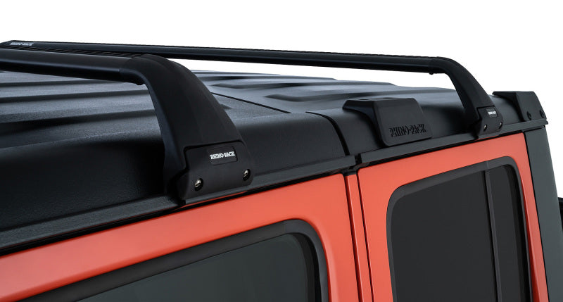 Rhino-Rack 07-22 Jeep Wrangler JK/JL 4 Door Hard Top Vortex SG 2 Bar Roof  Rack - Black