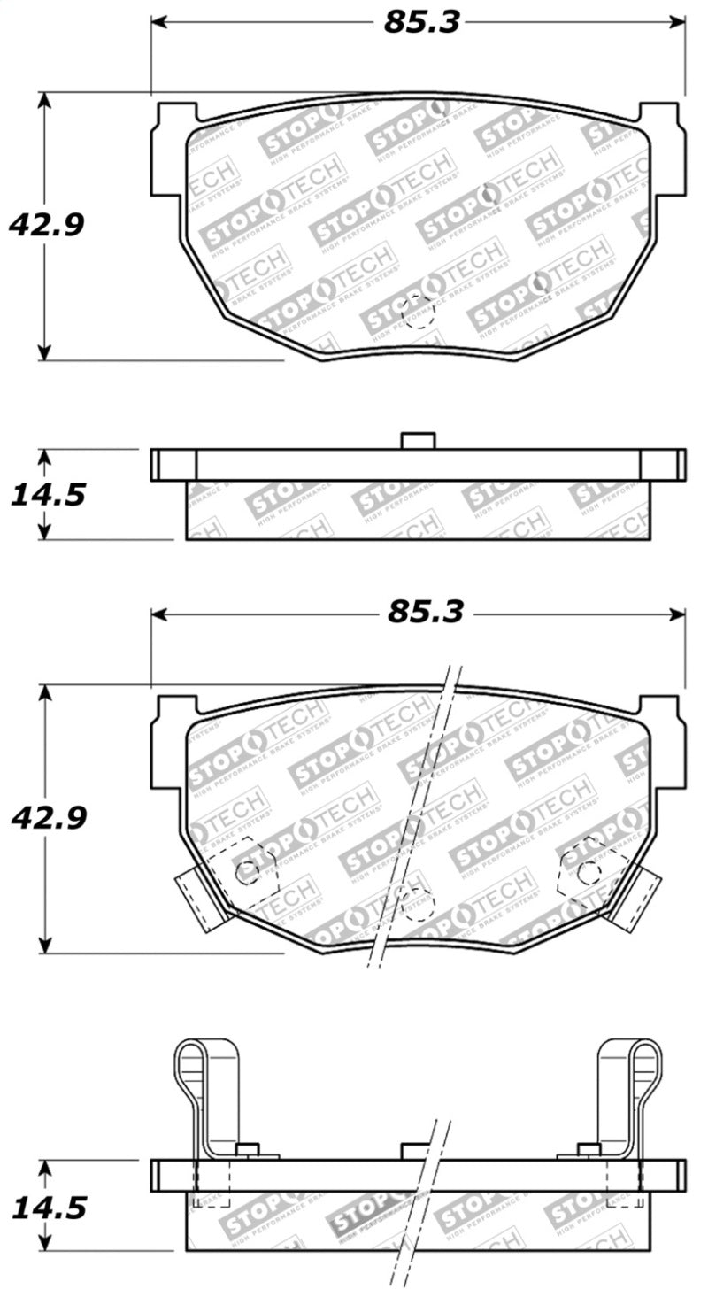 StopTech Performance 89-98 240SX Rear Brake Pads