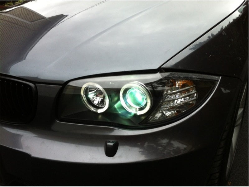 Spyder BMW E87 1-Series 08-11 Projector Headlights LED Halo Black