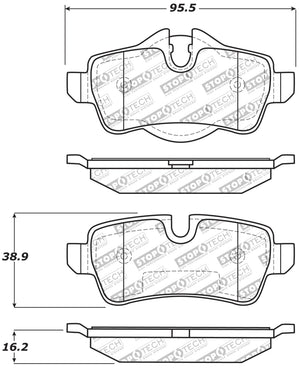 StopTech Performance 07-09 Mini Cooper/Cooper S Rear Brake Pads