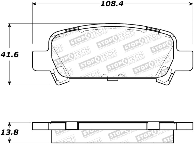 StopTech Sport Brake Pads w/Shims and Hardware - Rear