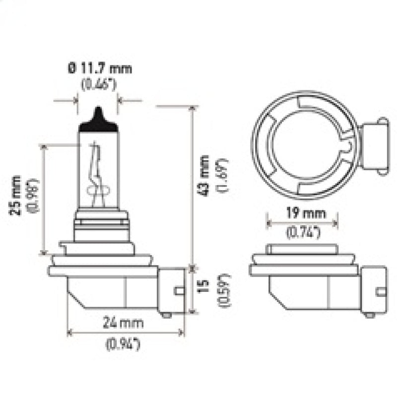 Hella Optilux H8 12V/55W XB Xenon White Bulb (pair)